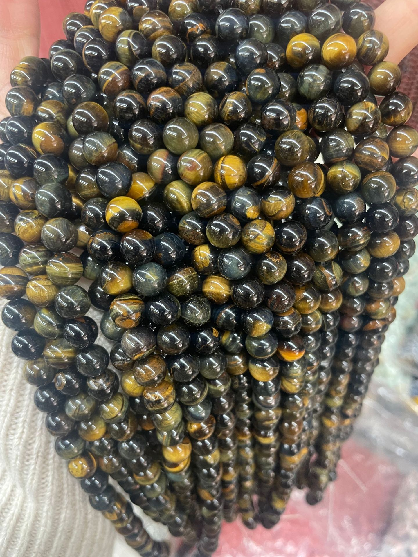 Blue Tiger Eye AB + 6mm (about 63)