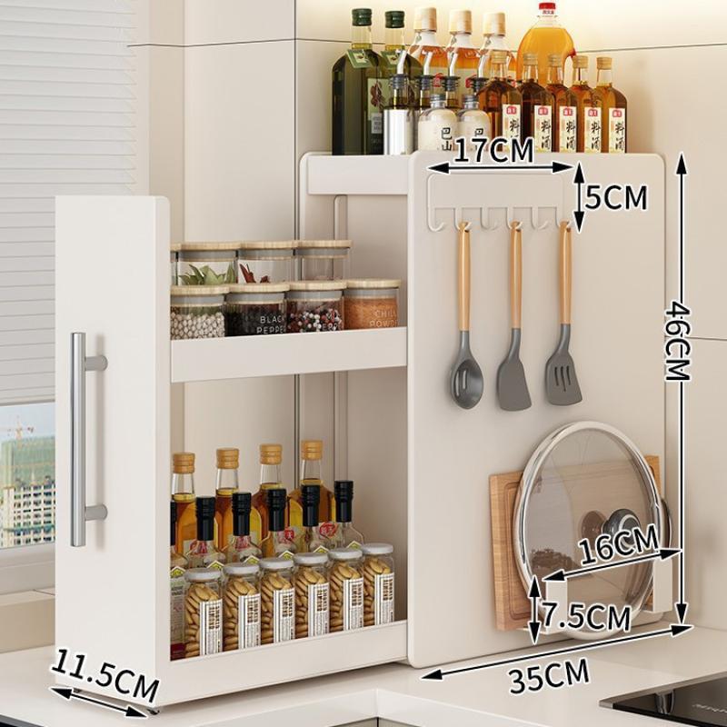 Three-layer small size - white [magnetic hook   chopping board holder]