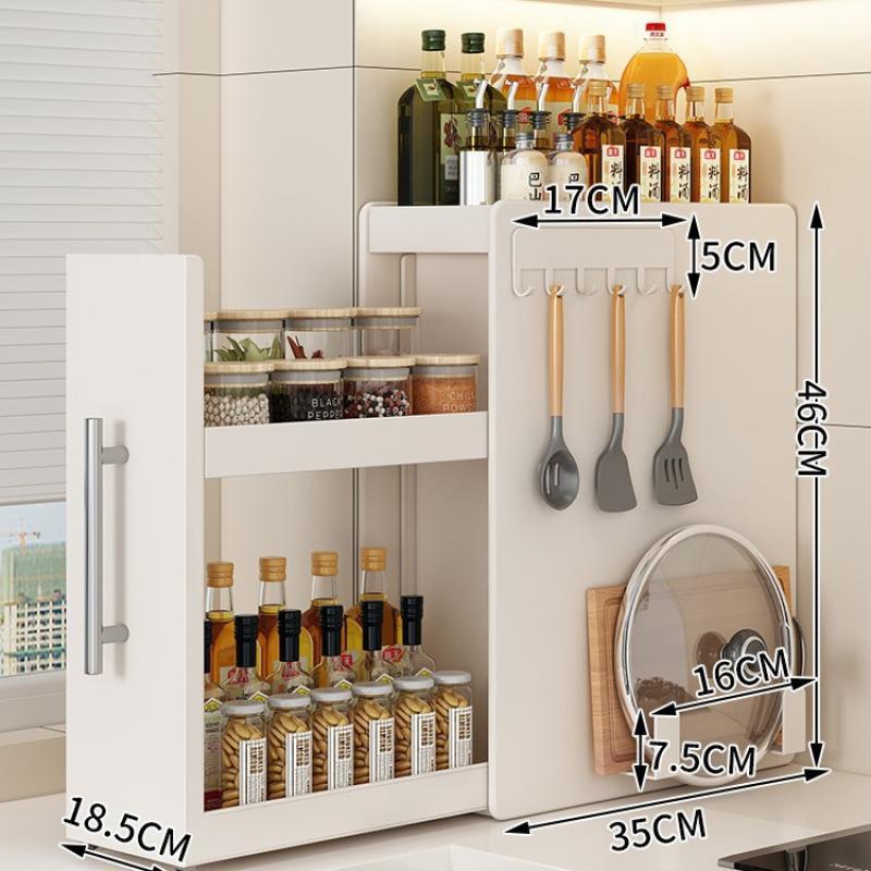 Three-layer large size - white [magnetic hook   chopping board holder]