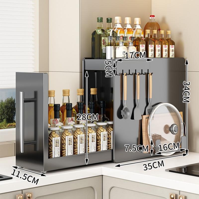 2-layer small-gun gray [magnetic hook   chopping board holder]