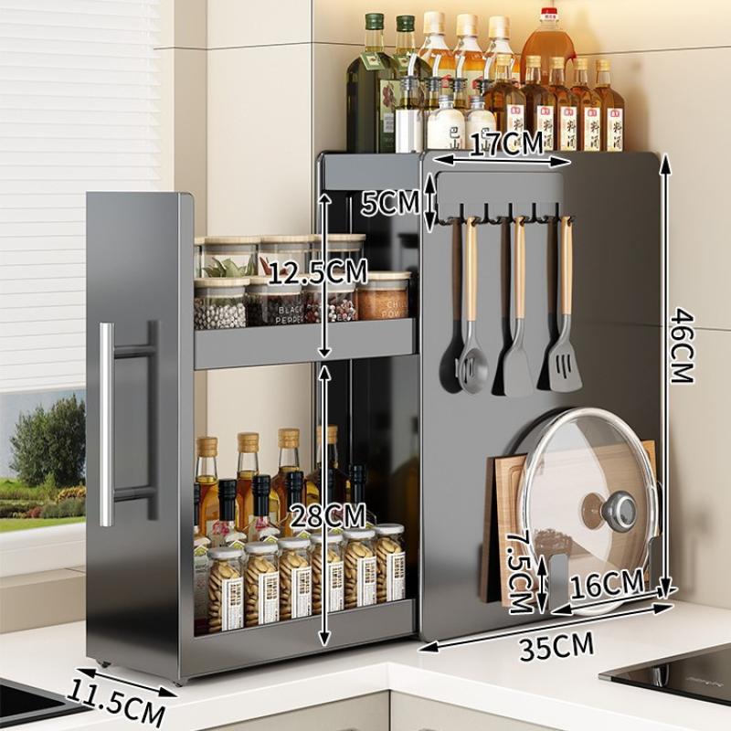 Three-layer trumpet-gun gray [magnetic hook   chopping board holder]