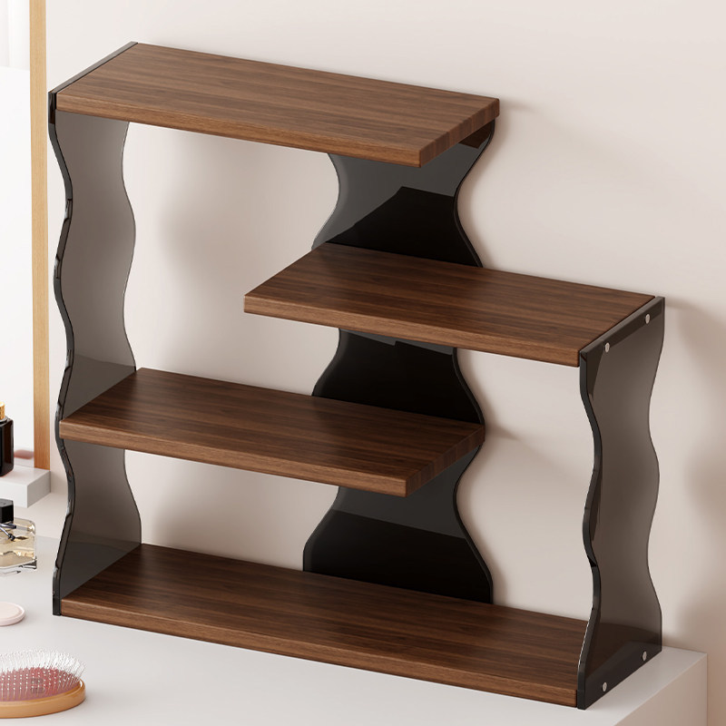 Slim waist (walnut black tea) acrylic wooden shelf