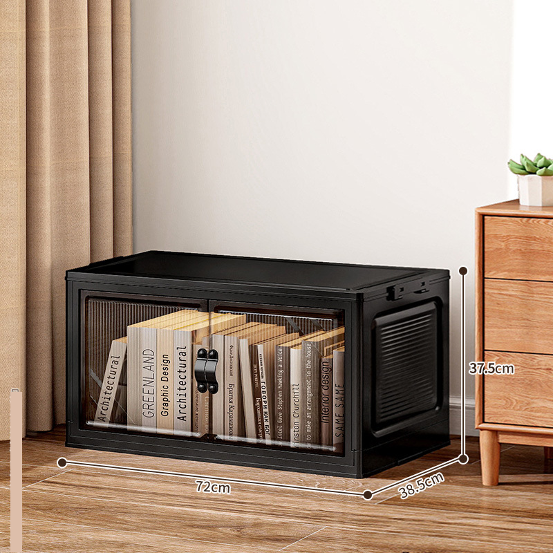 72cm wide (striped) faux leather handle folding crate - single tier (no wheels)