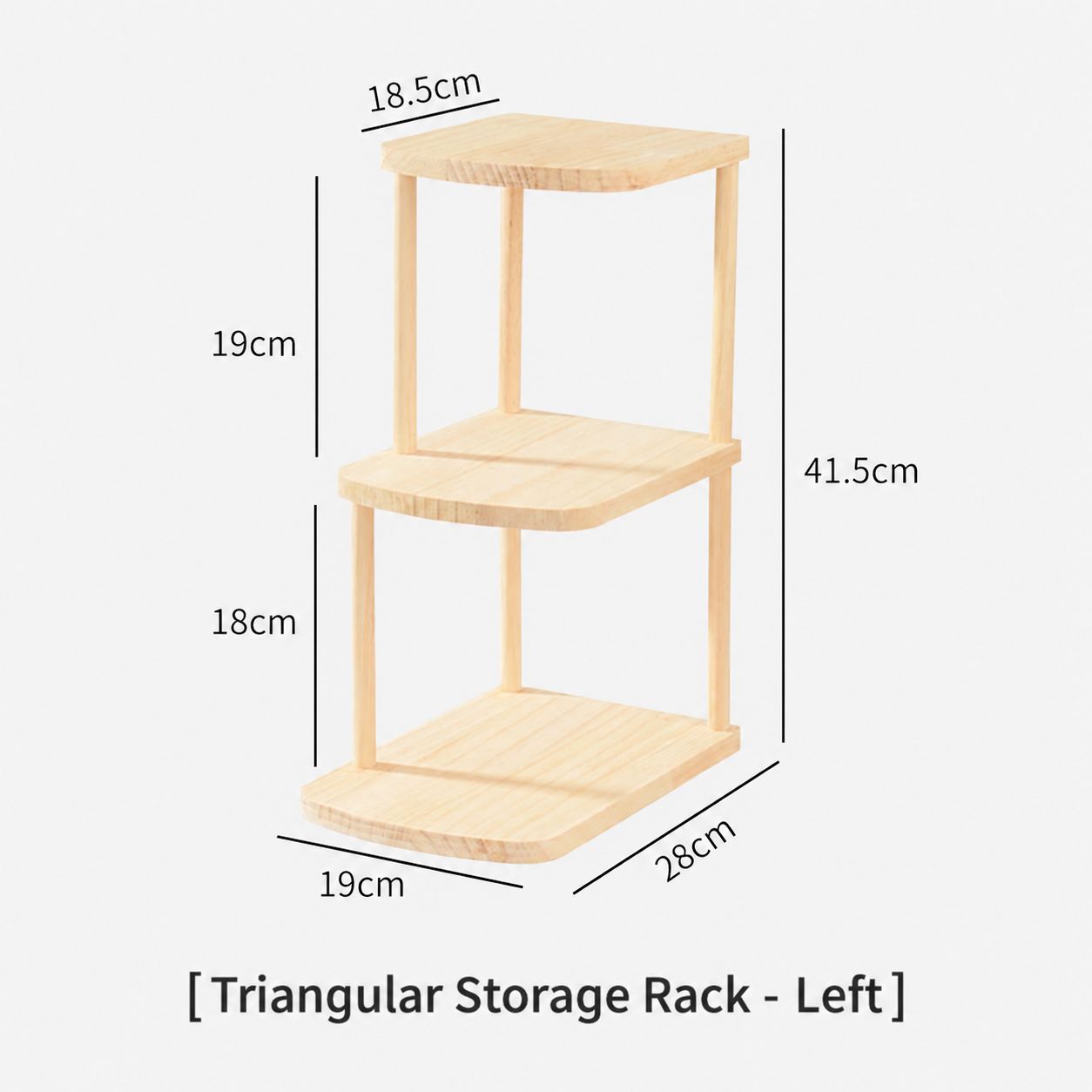 Triangular storage rack left style