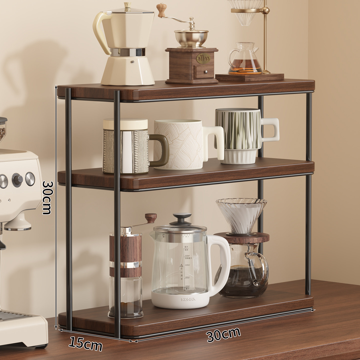 Three-layer walnut color length 30*width 15*height 30