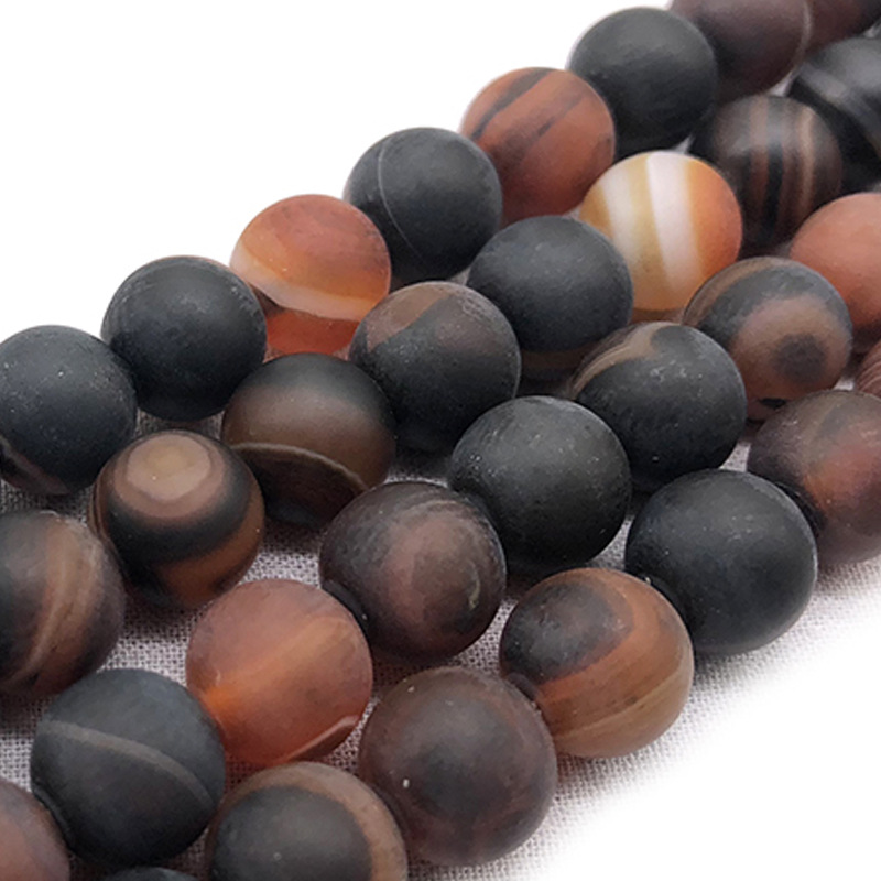 B89 Matte-Finish Dreamy Line Agate 6mm/58pcs