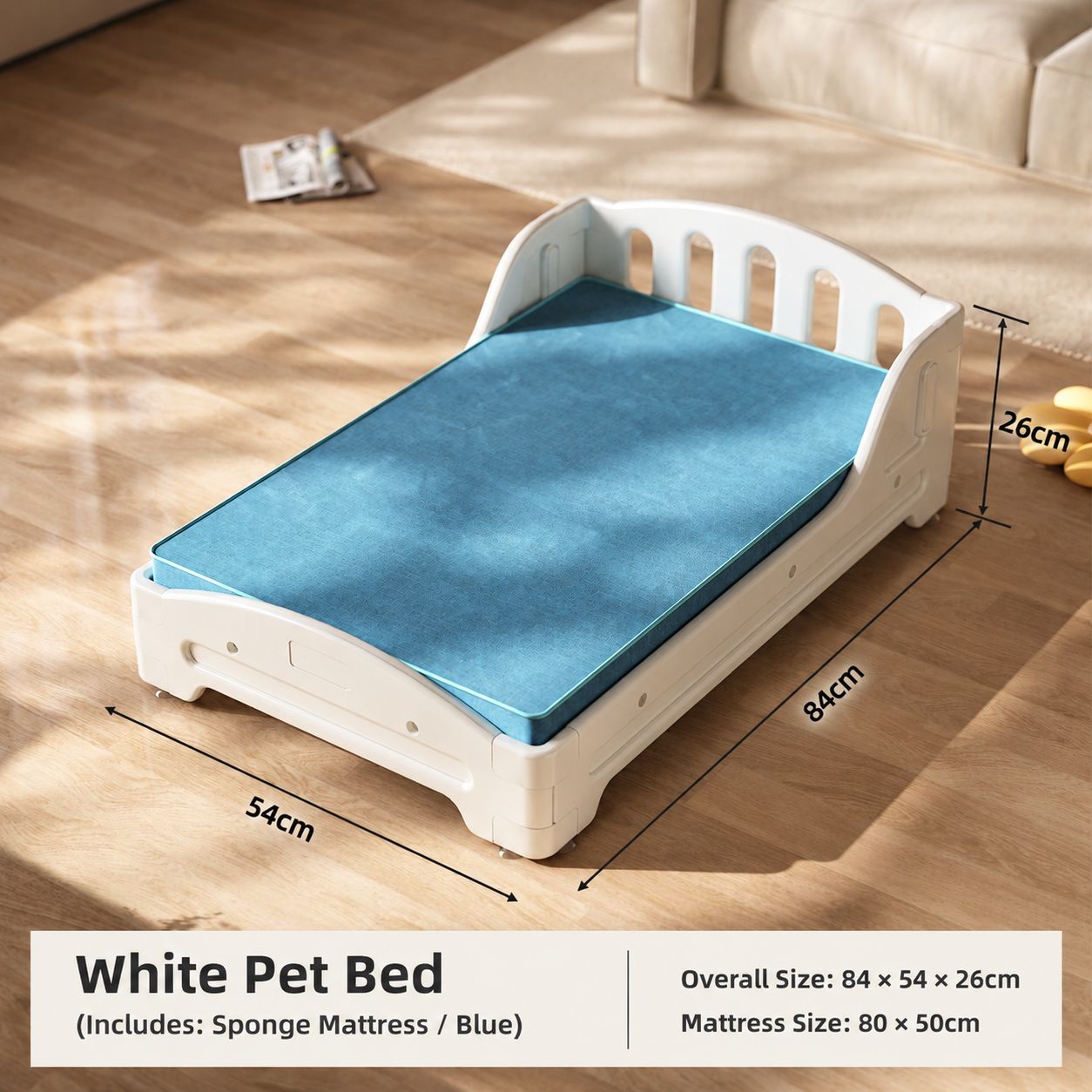 Cloud style pet bed (matching breathable cushion/lake blue)