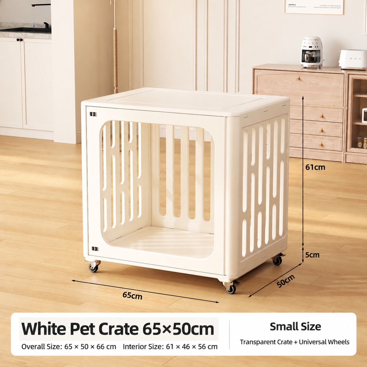 Small transparent cage-white door
