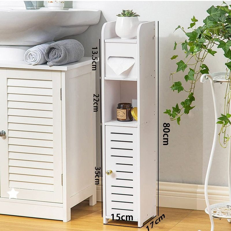 White 80 tall 17*15 single-door stacked cabinet