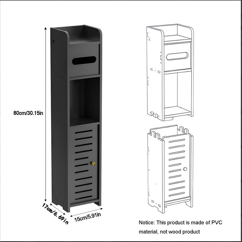 Black 80cm high 17x15 single door vertical spliced cabinet