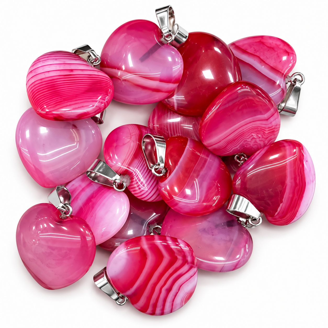 Pink rose red Striped agate