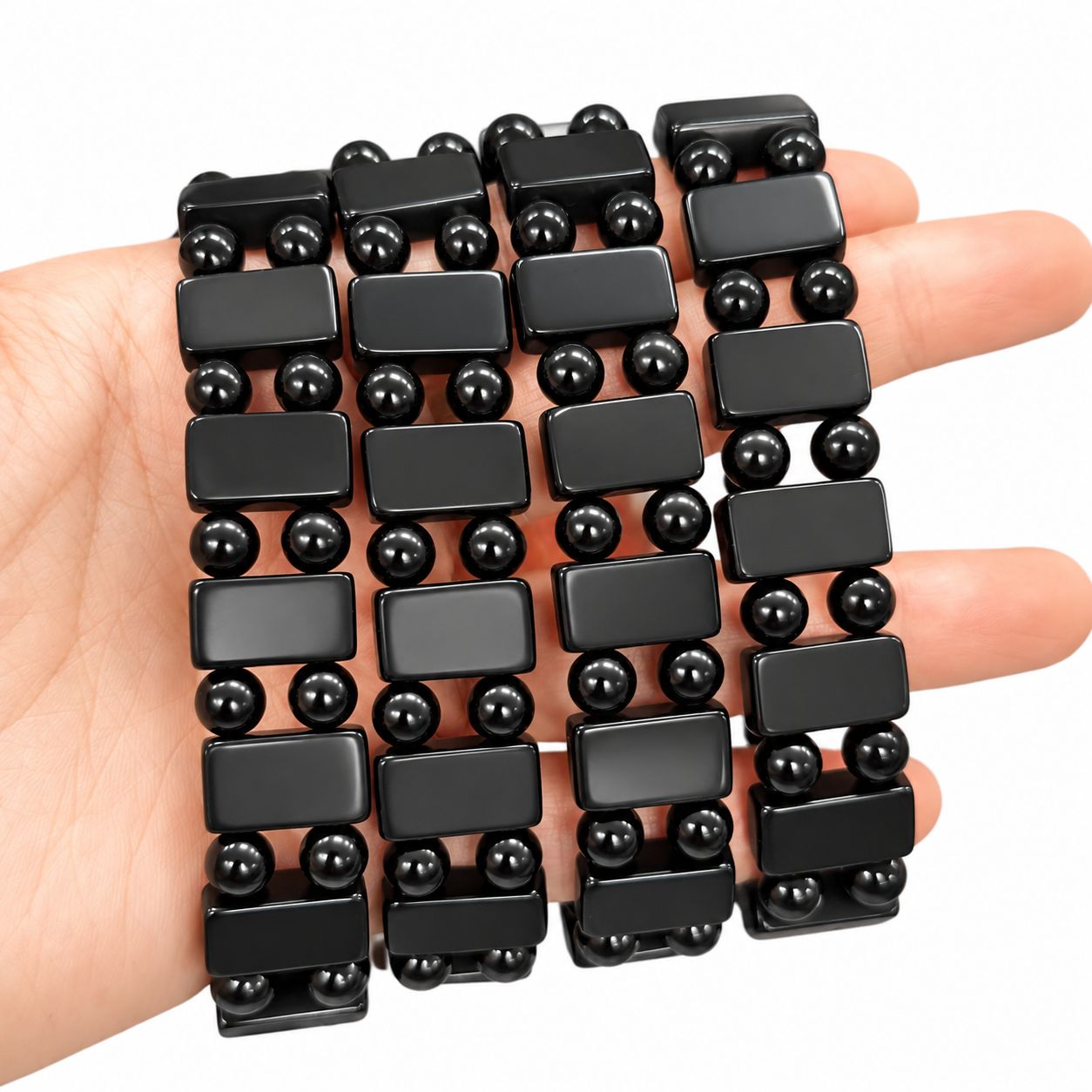 5:Natural black stone hand