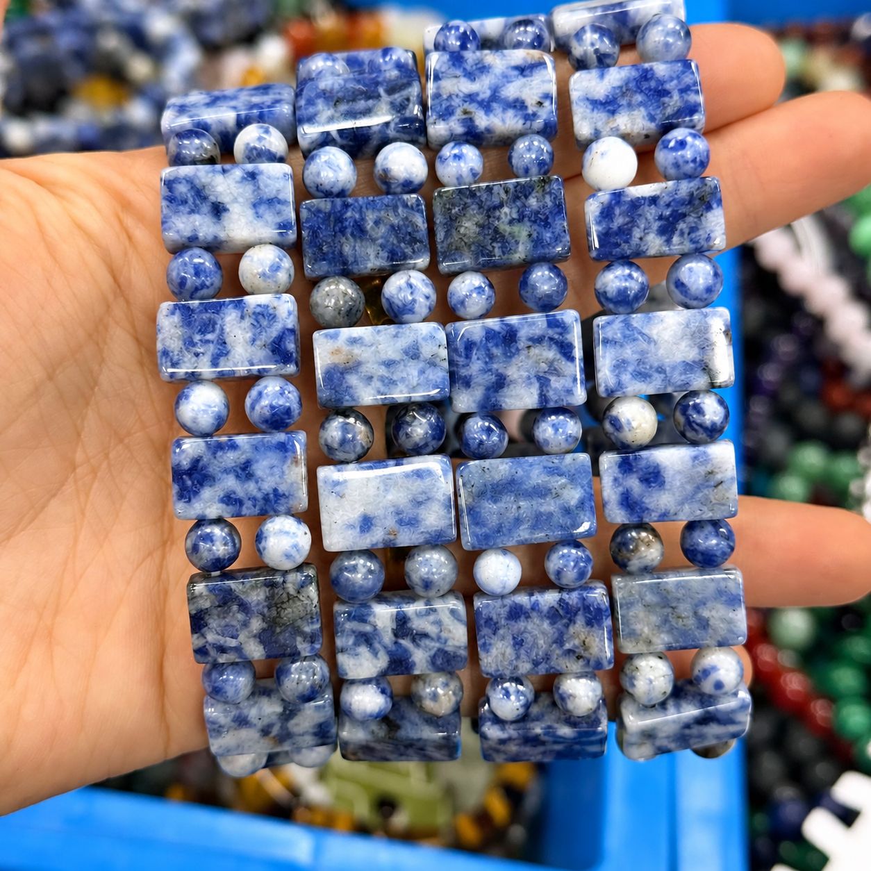 6:Natural blue point stone hand sign