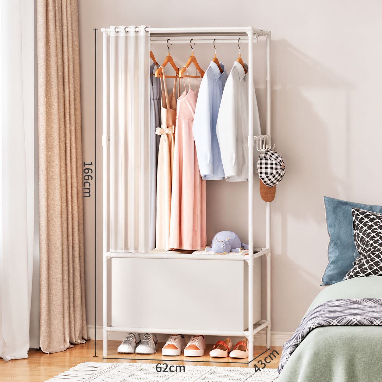 Single Row white-with curtain