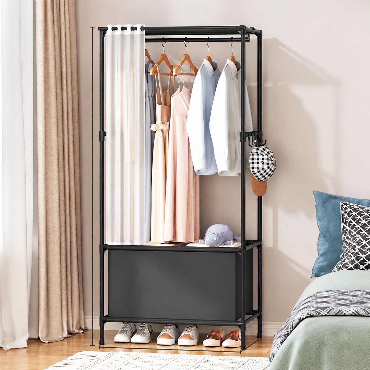 Single Row black-with curtain