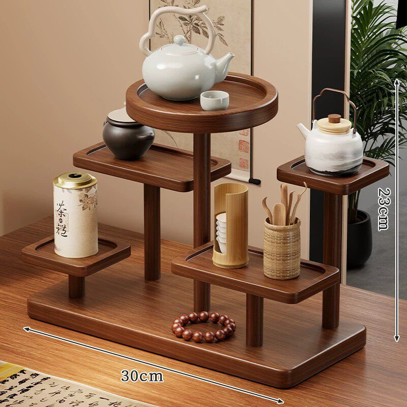 [walnut color] small balance storage rack [all solid wood material]