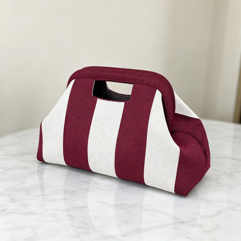 Deep maroon, white wide stripes