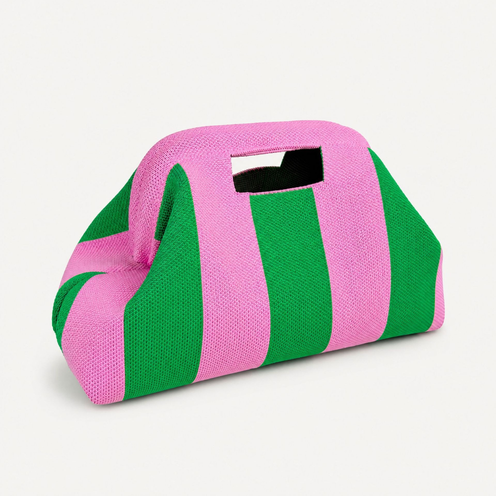 Pink and green wide stripes