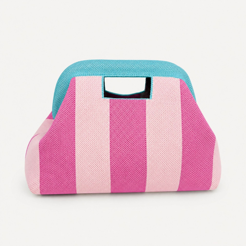 Light pink and dark pink wide stripes