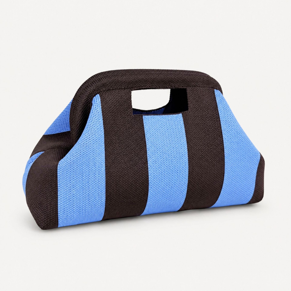 Brown and blue wide stripes