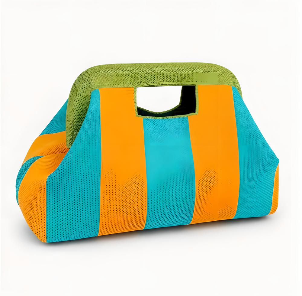 Blue and orange wide stripes