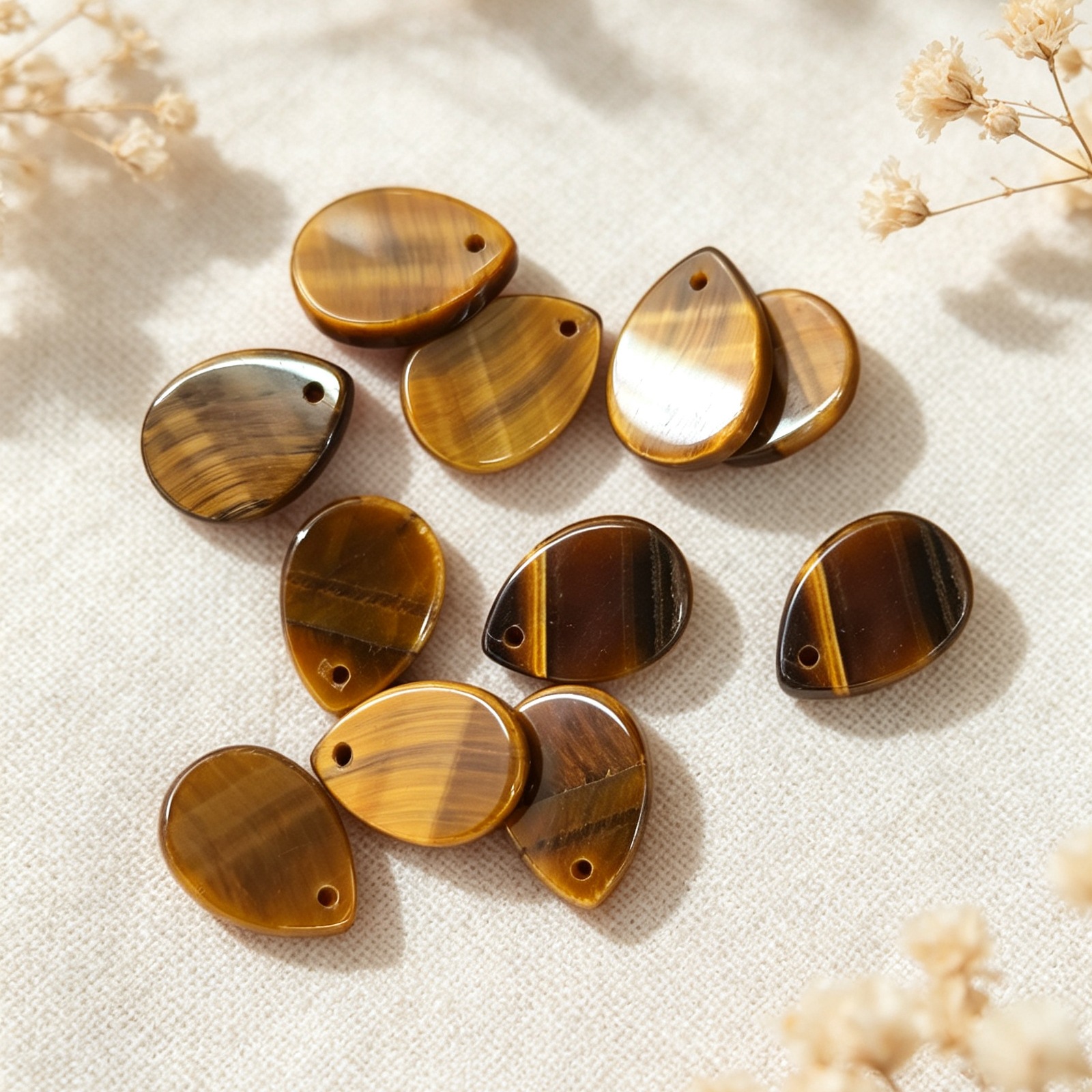 Tiger's Eye Stone 13*18mm thick 4mm