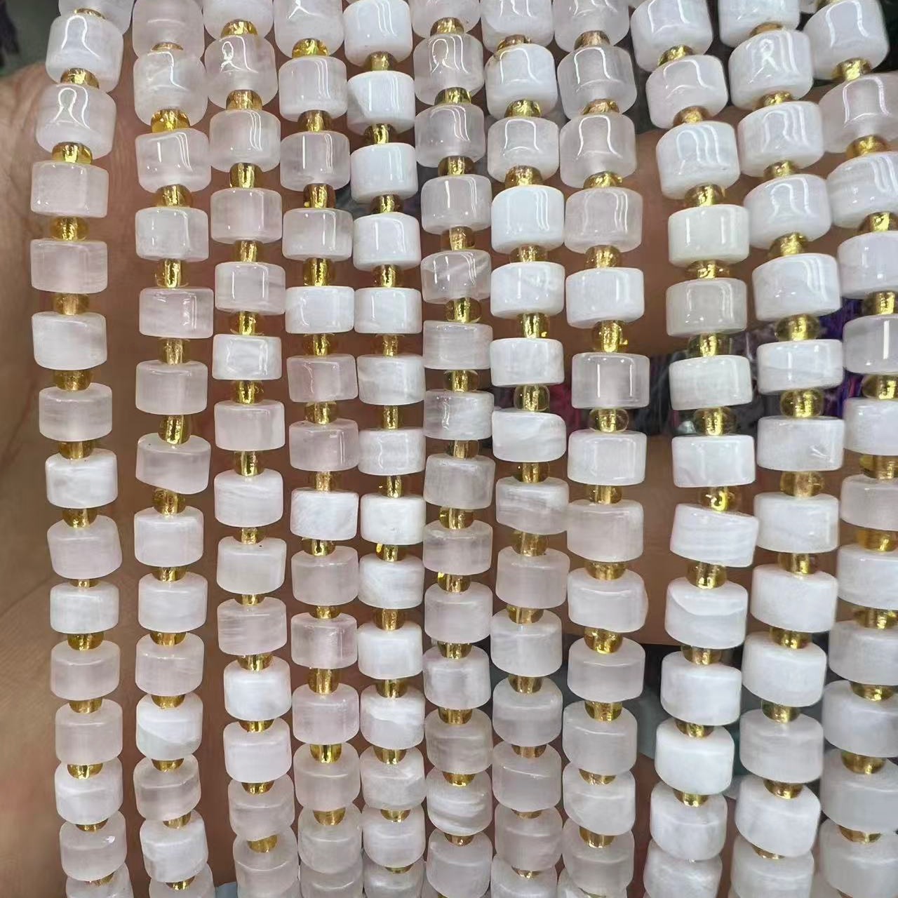 Natural pink jade 4*6MM