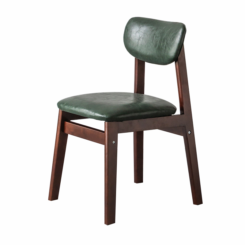 Dark Green Seat Cushion [Oiled Leather] with Brown Legs