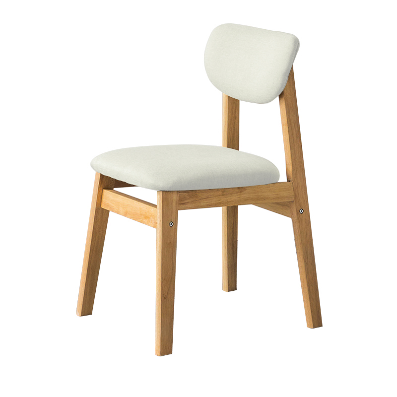 Off white Seat Cushion[Linen] with Natural Wood Frame