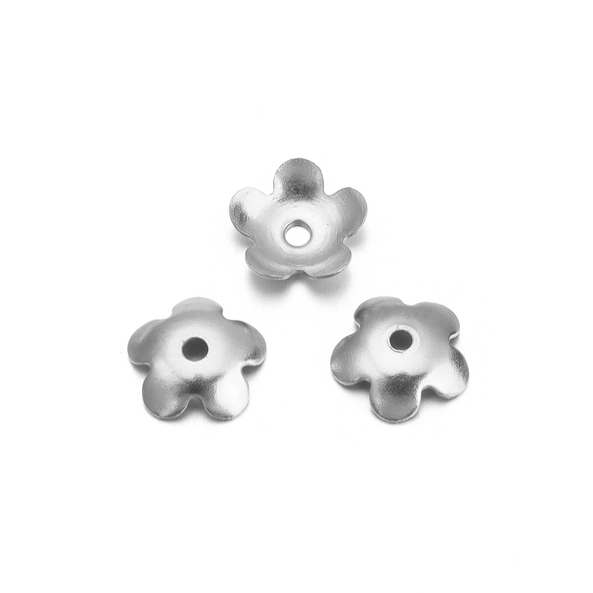 Pentagonal flower steel color 6mm