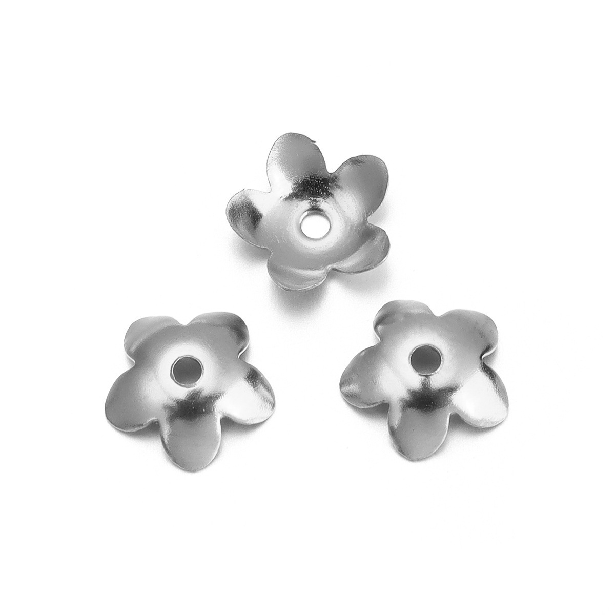 Pentagonal flower steel color 7mm