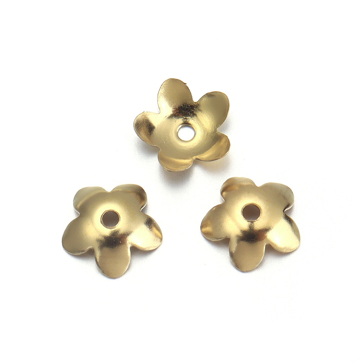 8:Pentagonal flower, gold color, 7mm