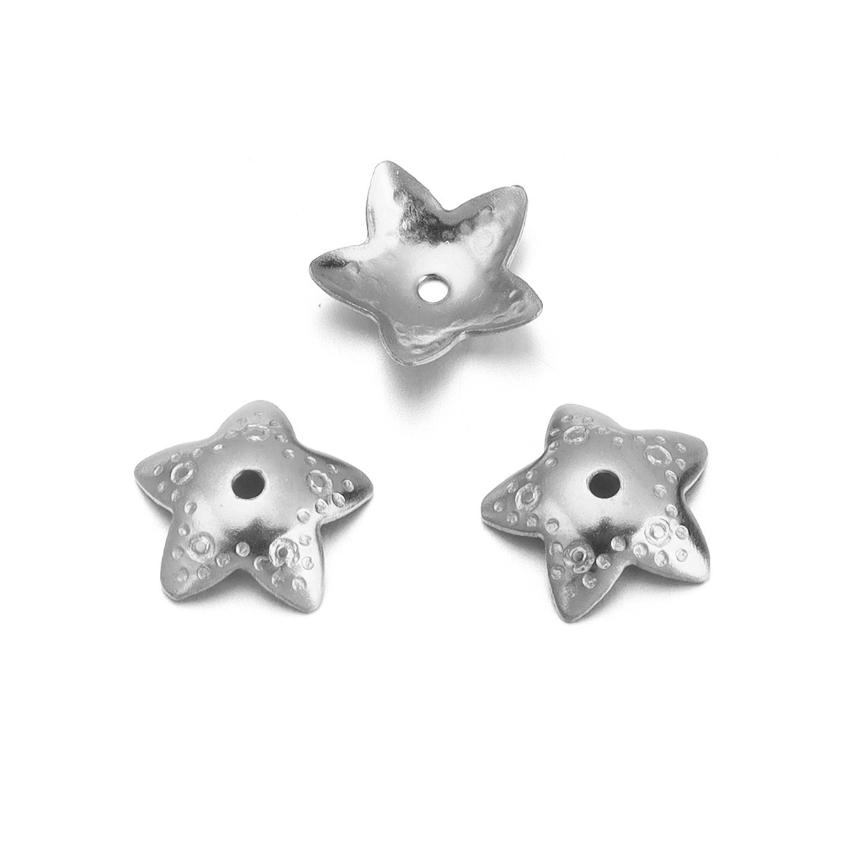 15:Five-pointed star, steel color, 7mm