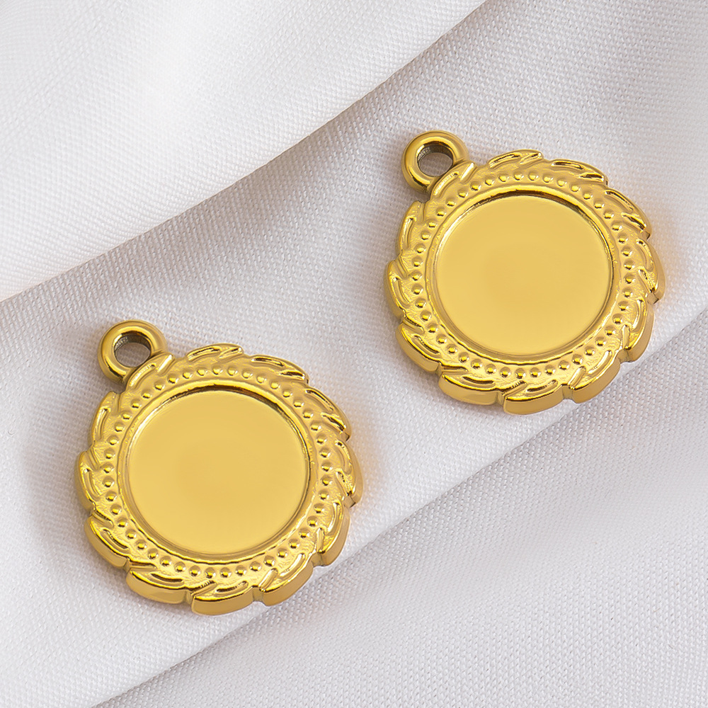 7:Golden round flower-18.5x22mm