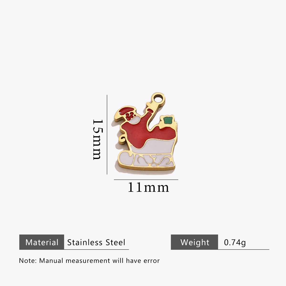 20:Christmas oil drop cut pendant-gold t