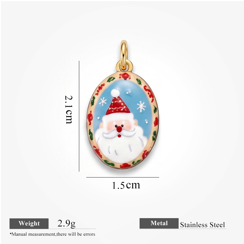 1:Oval Santa Claus Pendant