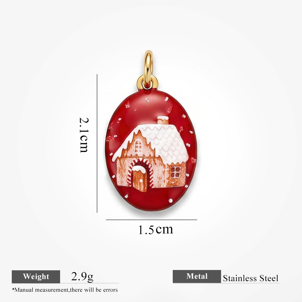 3:Oval red house pendant