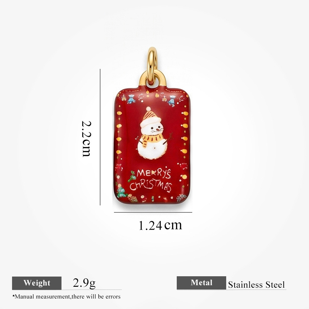 6:Rectangular snowman pendant