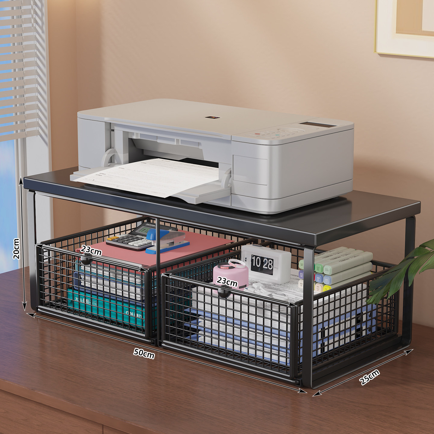 Black shelf + blackboard [double drawer]