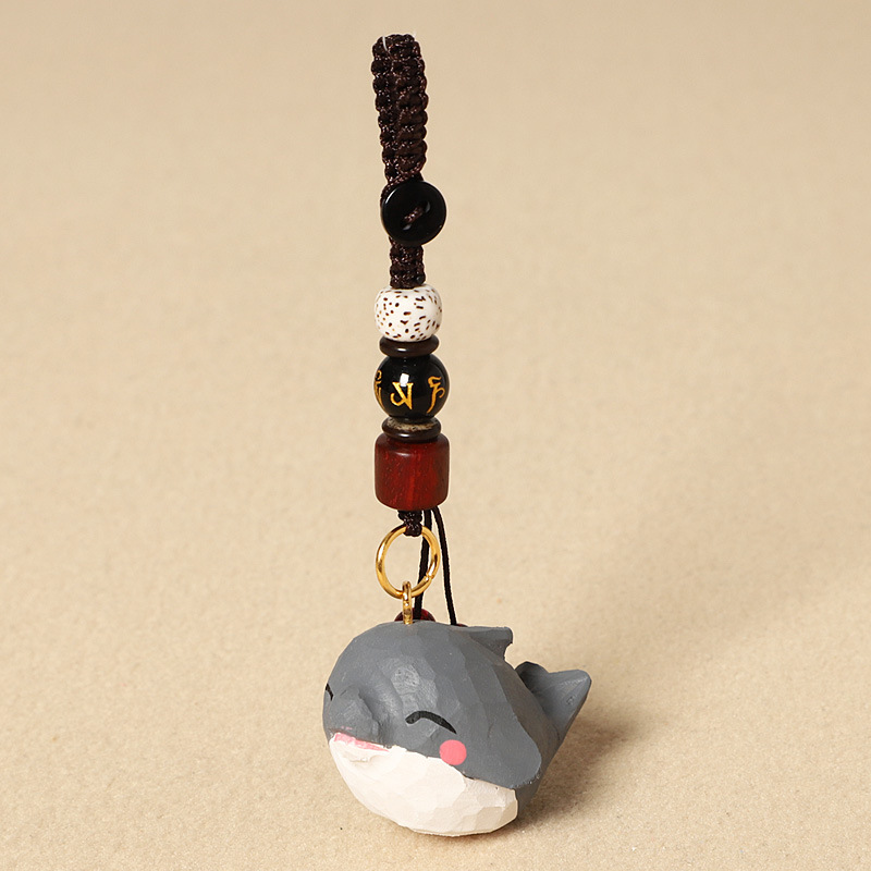 8:Wood carving gray dolphin-six-character mantra