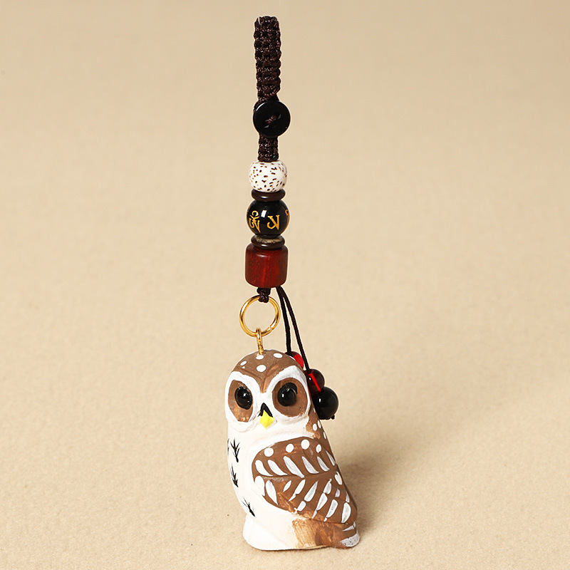 4:Wood carving owl-six-syllable mantra model