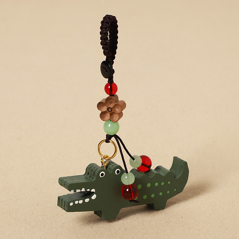 Wood carving small crocodile-peach wood plum bloss
