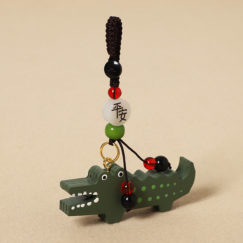 Wood carving small crocodile-safe model