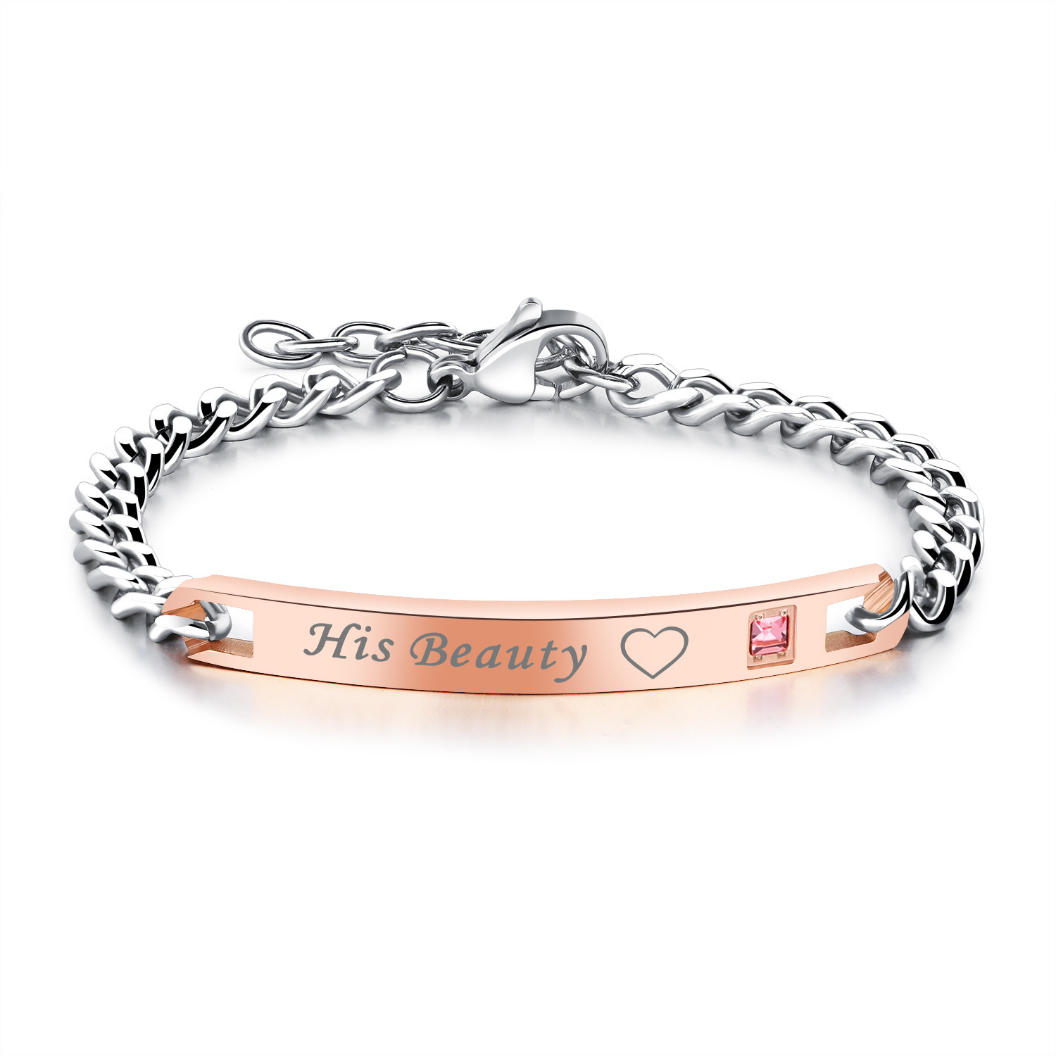 2:[885] Rose Gold Plated Women s [Engraved English his beauty]]