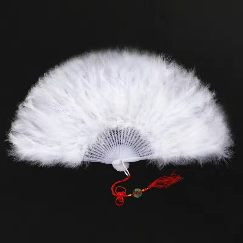 28 PCs feather fan White