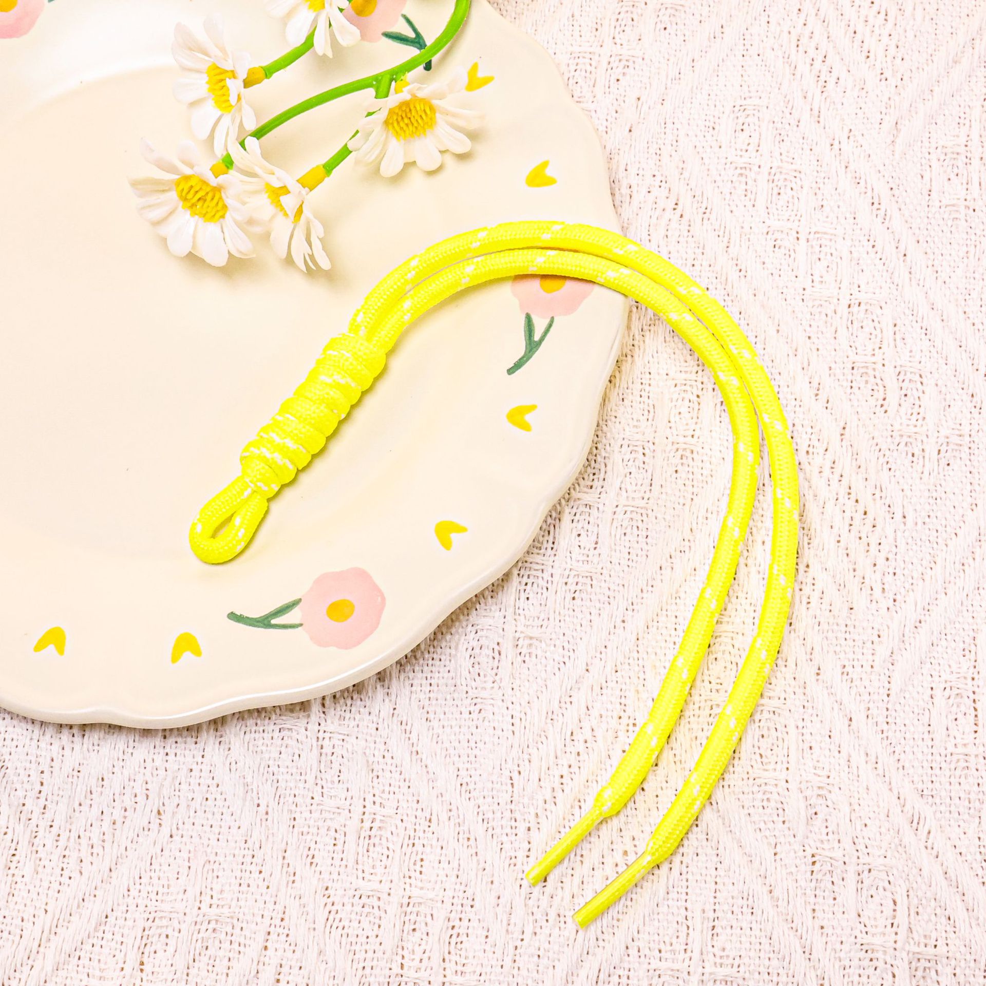 【Yellow】Colored lace double-strand rope
