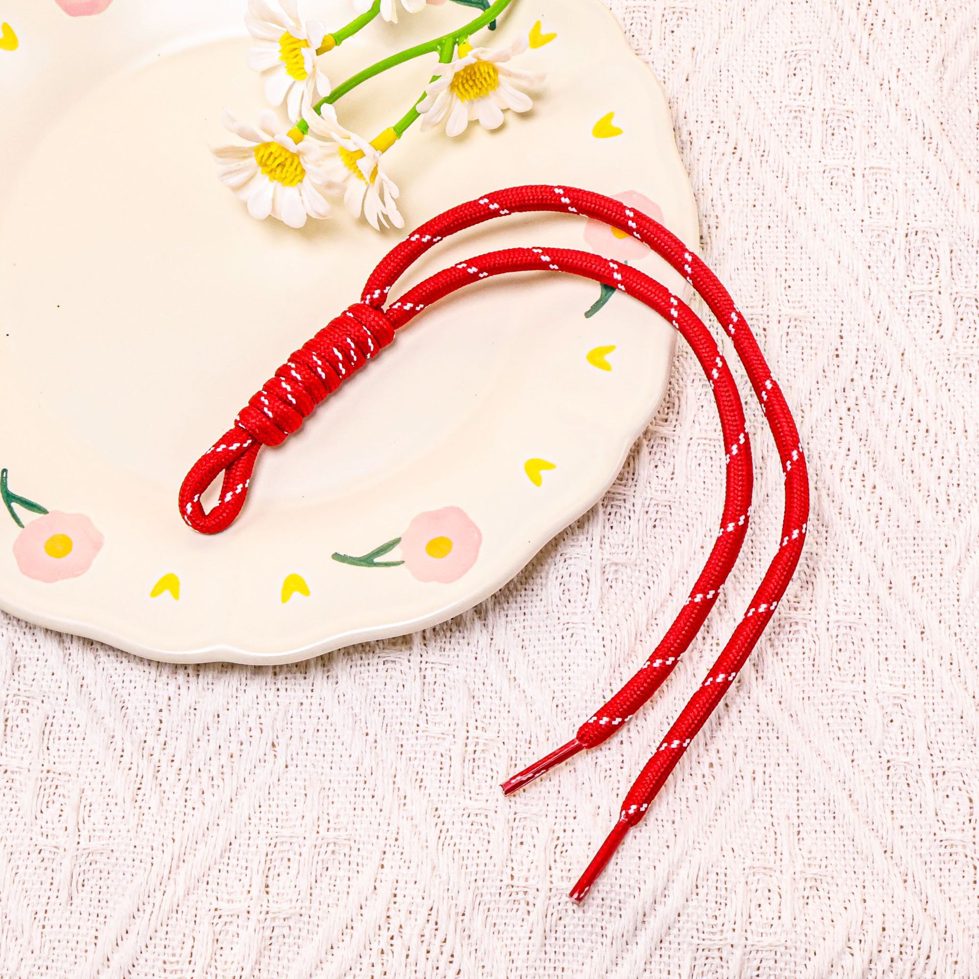 【Red】Colored lace double-strand rope