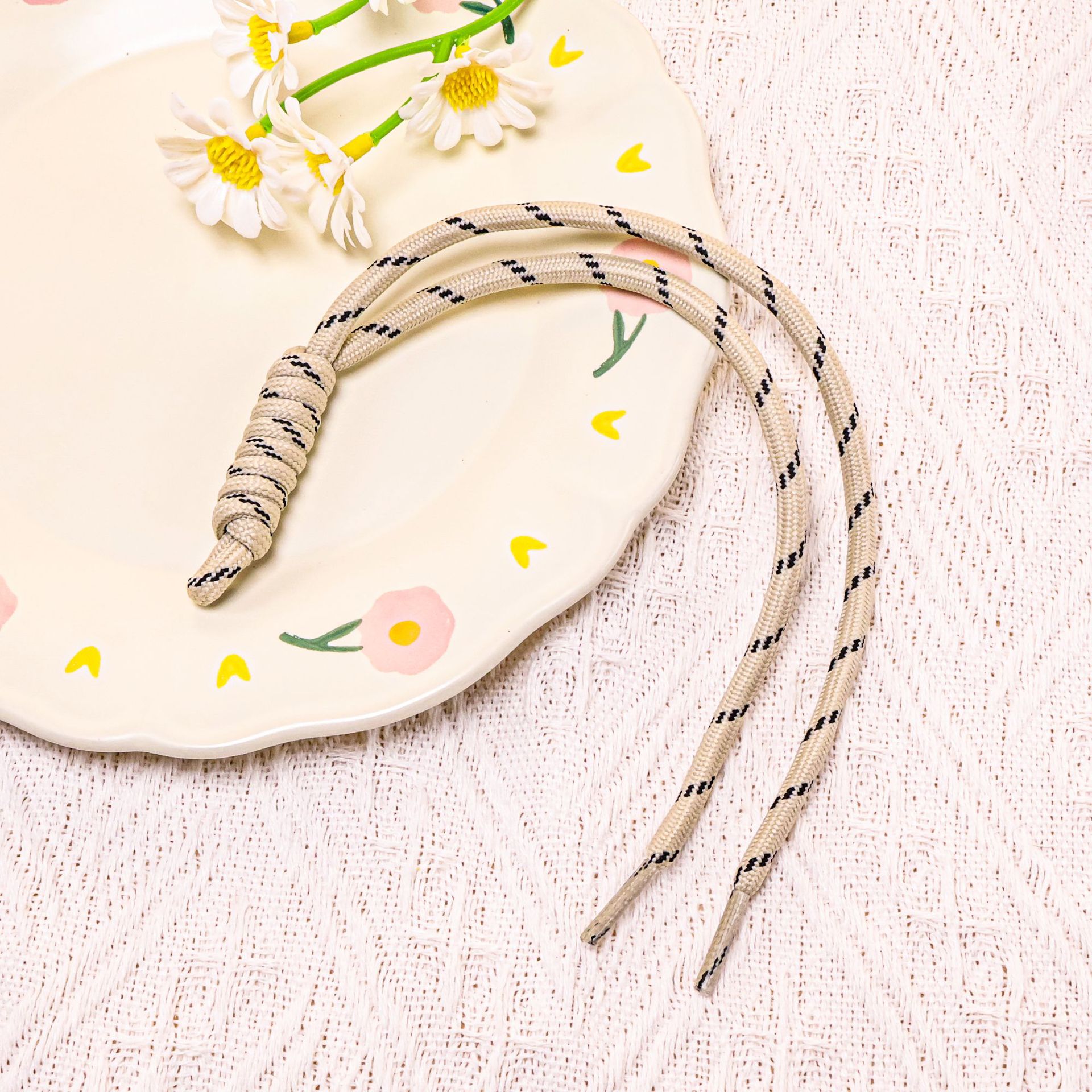 【Light Coffee】Colored Lace Double-Strand Cord