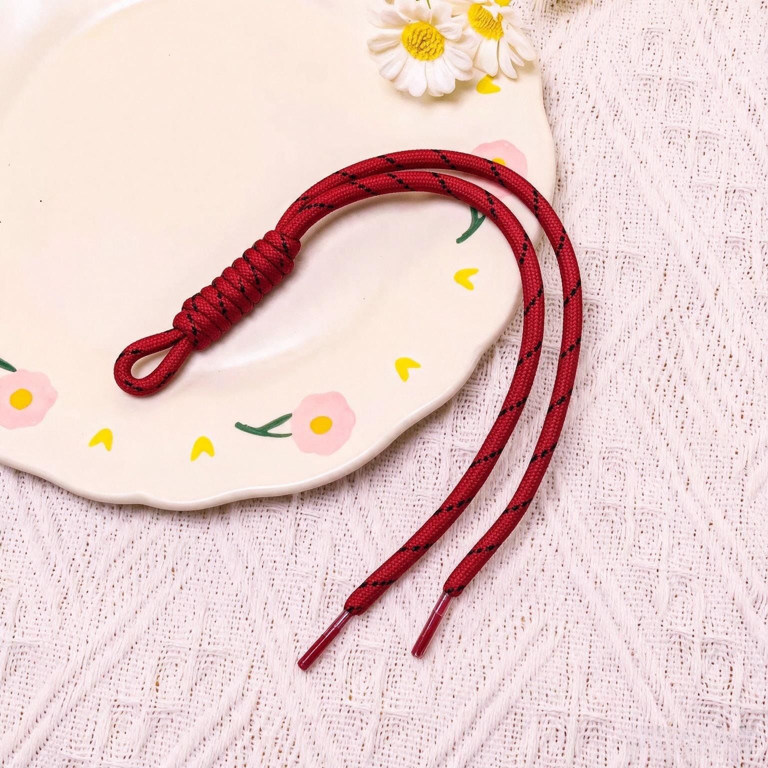 11:[Deep Red] Colored lace double-strand cord