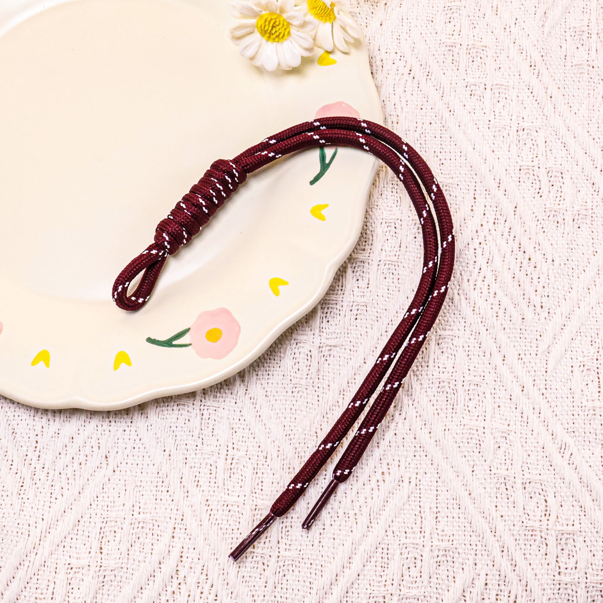 17:[Burgundy] Colored lace double-strand cord